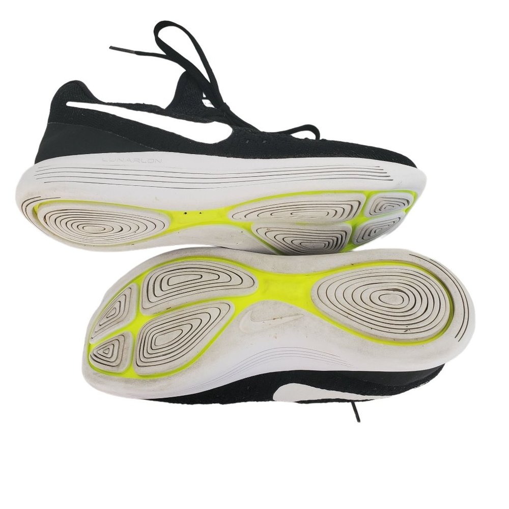 Nike Lunarlon Flyknit 2 Run Easy Black White Lace Up Athletic Shoe Women Sz 8.5 - Picture 8 of 11